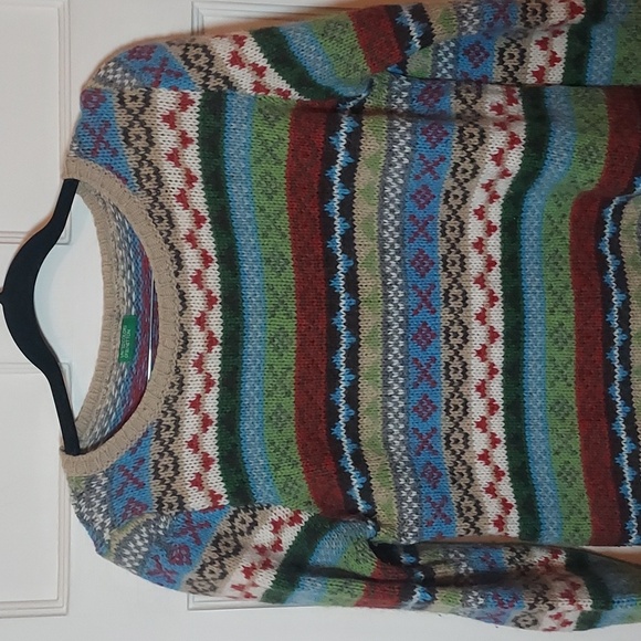 United Colors Of Benetton Fair Isle Wool Alpaca Sweater - Picture 2 of 11